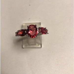 Pink Tourmaline Stamped 925 Sterling Silver Ring